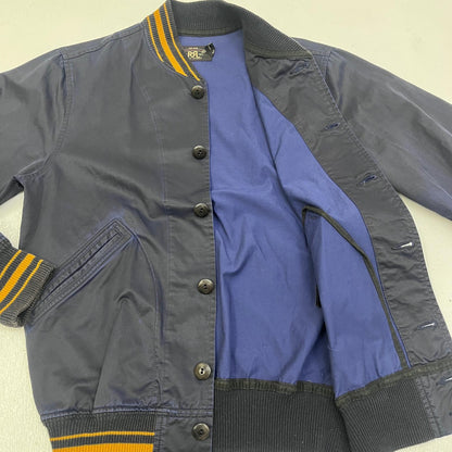 【中古】RRL(RALPH LAUREN) | ダブルアールエルラルフローレン varsity jacket ブルゾン 0200011466 ダークネイビー サイズ：S【加古川店】