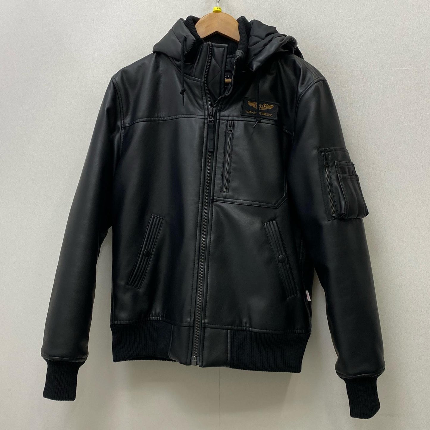 【中古】ALPHA | アルファ LEATHERETTE MA-1 レザー TA1658-001 ブラック サイズ：M【加古川店】