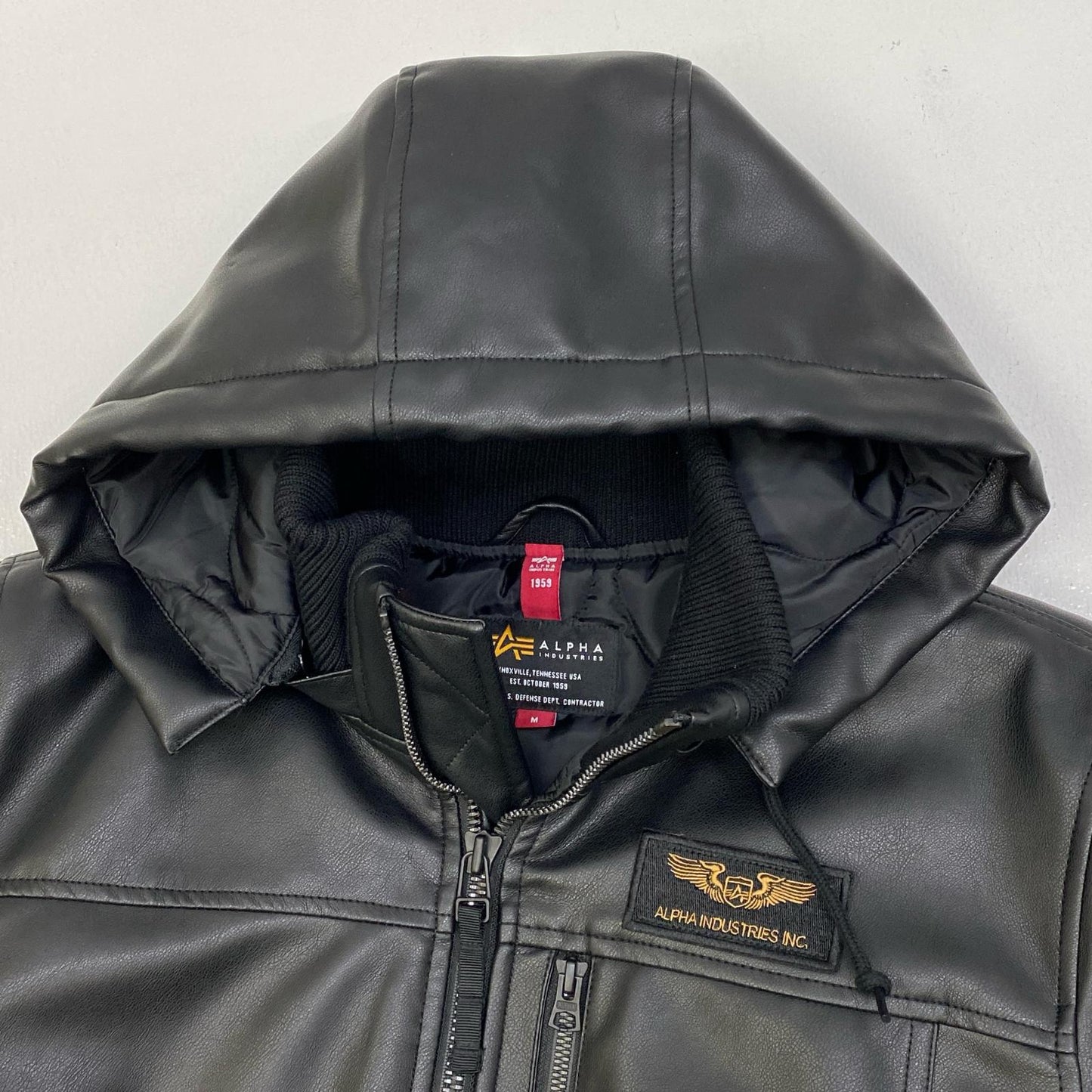 【中古】ALPHA | アルファ LEATHERETTE MA-1 レザー TA1658-001 ブラック サイズ：M【加古川店】