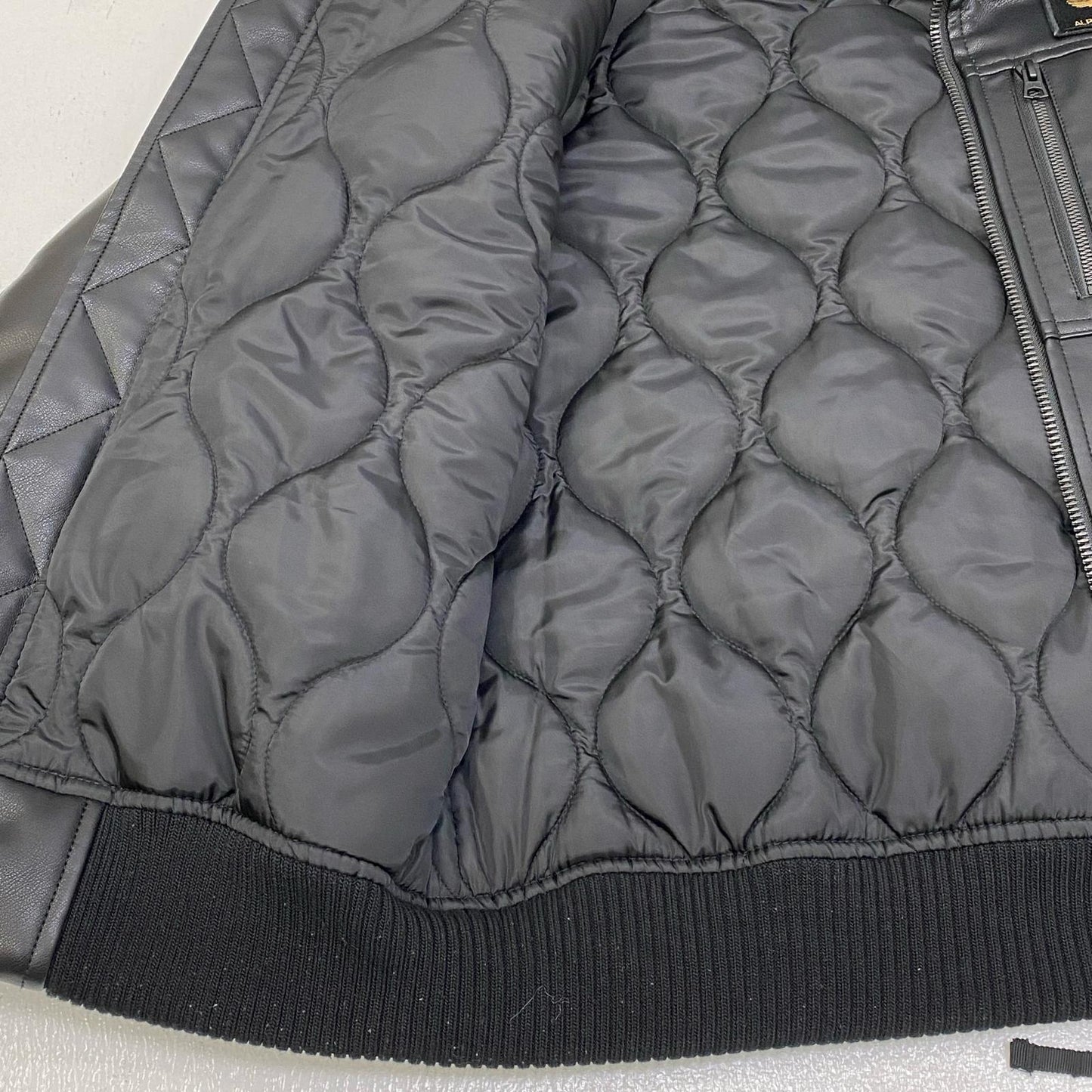 【中古】ALPHA | アルファ LEATHERETTE MA-1 レザー TA1658-001 ブラック サイズ：M【加古川店】