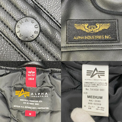 【中古】ALPHA | アルファ LEATHERETTE MA-1 レザー TA1658-001 ブラック サイズ：M【加古川店】