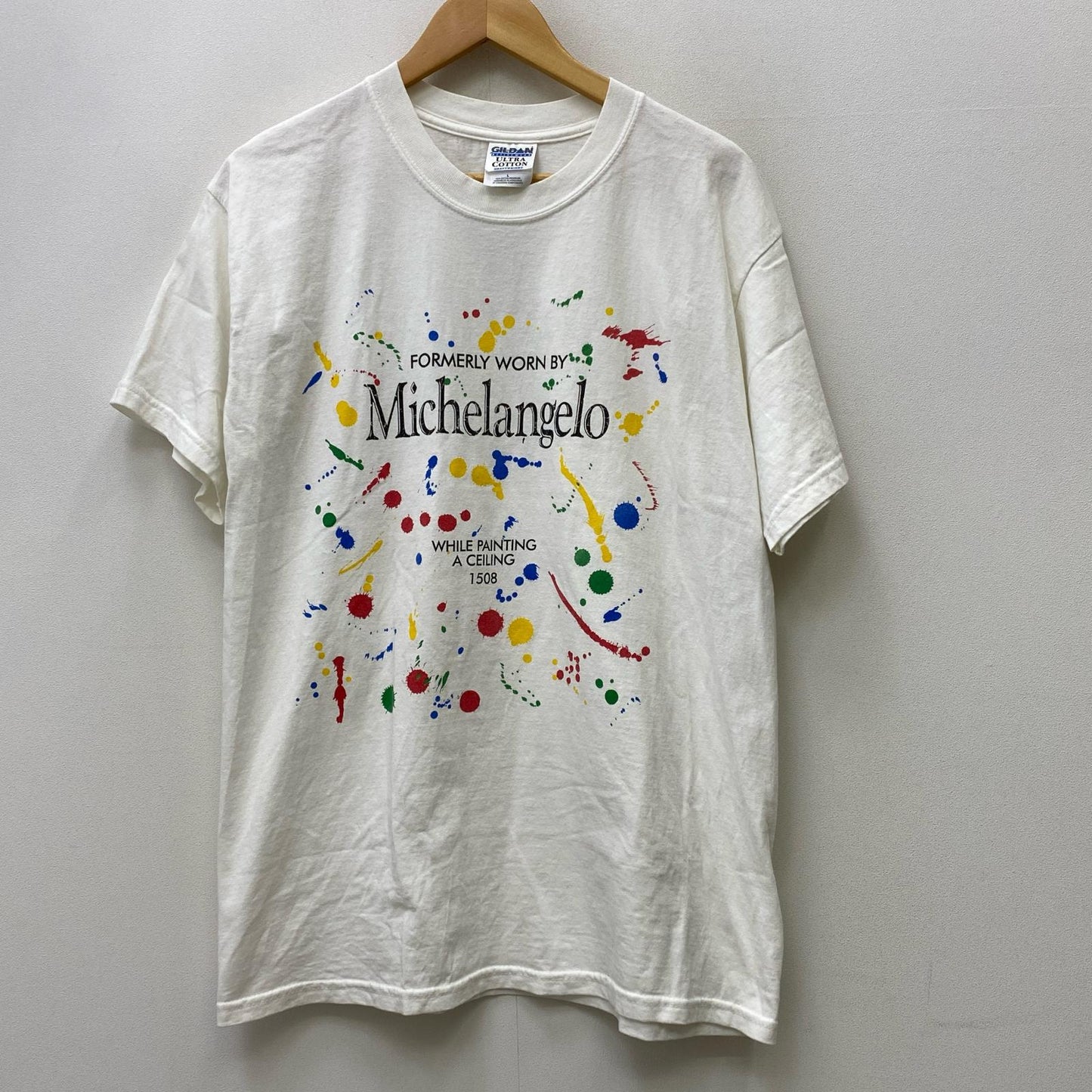 【中古】 MICHELANGELO ART TEE 半袖Ｔシャツ ホワイト サイズ：L【加古川店】