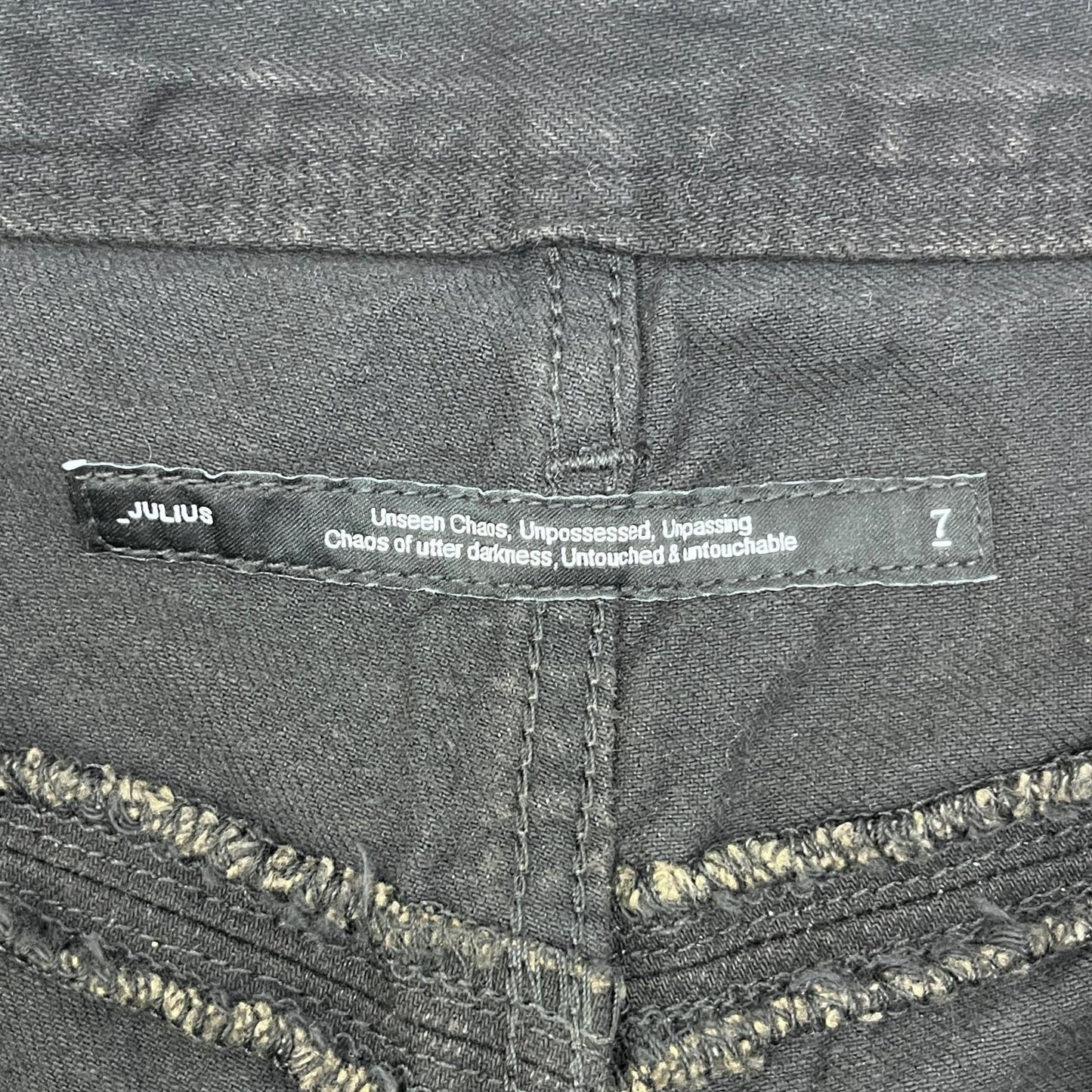【中古】JULIUS | ユリウス BLEACHED WASHED SLIM DENIM PT デニムパンツ 867PAM7-D ブラック サイズ：2【加古川店】