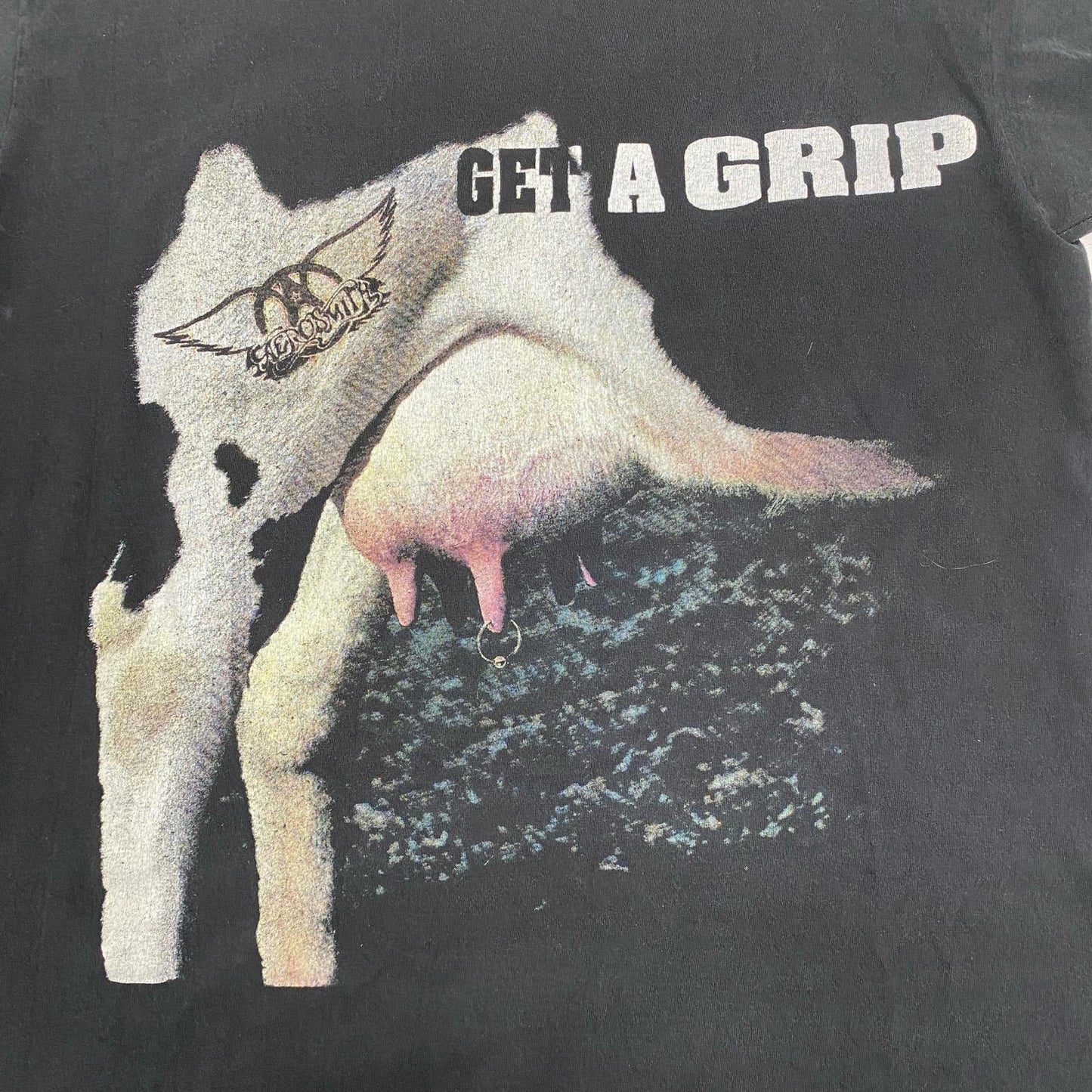 【中古】 aero smith:get a grip giant 半袖Ｔシャツ ブラック サイズ：L【加古川店】