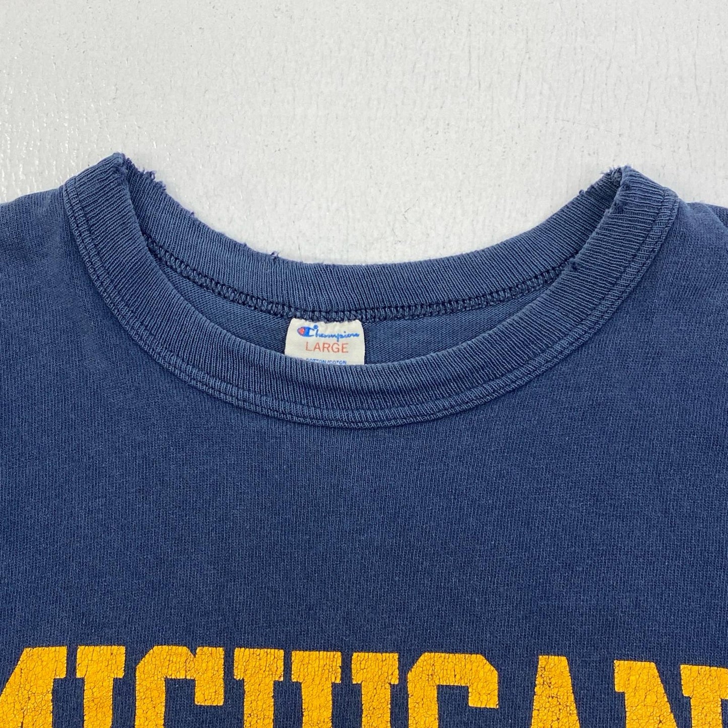 【中古】Champion | チャンピオン MICHIGAN 半袖Ｔシャツ ネイビー サイズ：L【加古川店】