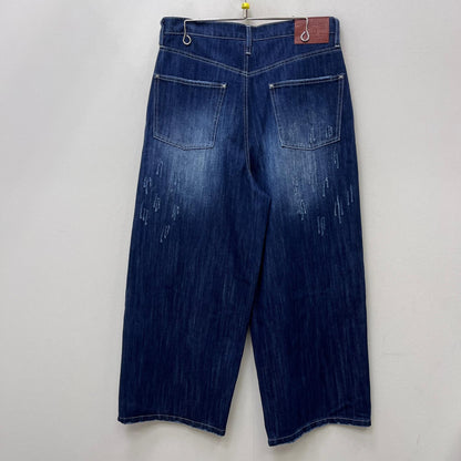 【中古】 BELVET:slub distressed baggy denim デニムパンツ インディゴ サイズ：L【加古川店】