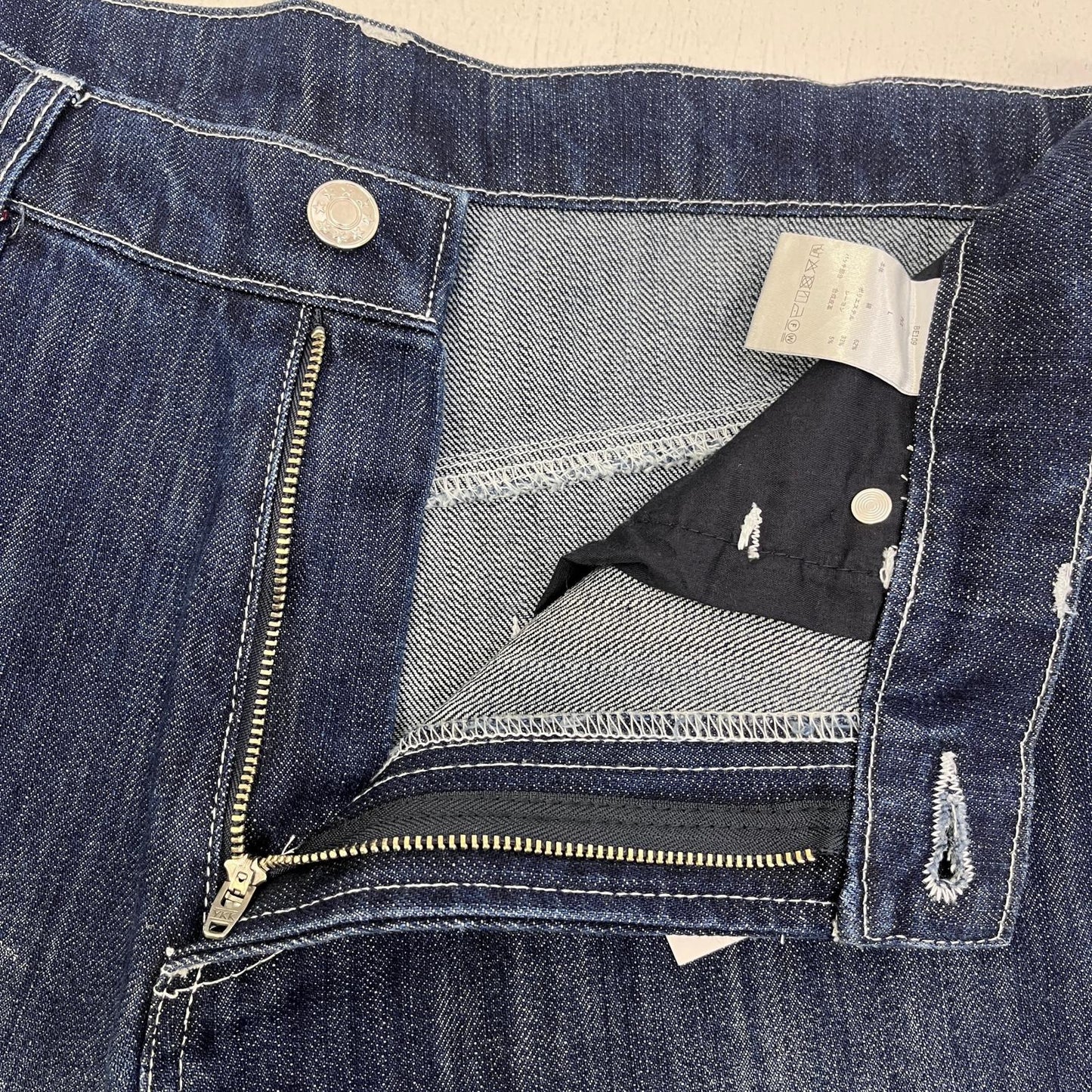 【中古】 BELVET:slub distressed baggy denim デニムパンツ インディゴ サイズ：L【加古川店】