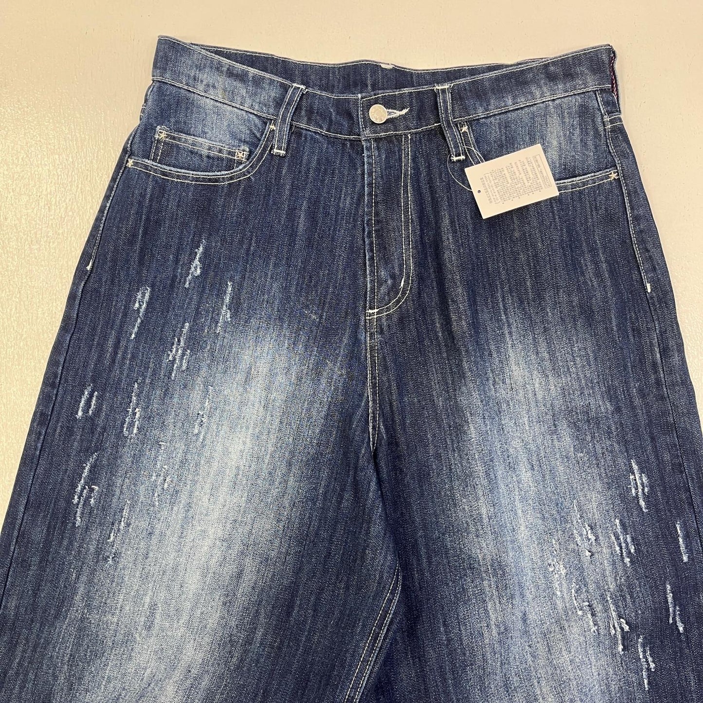 【中古】 BELVET:slub distressed baggy denim デニムパンツ インディゴ サイズ：L【加古川店】