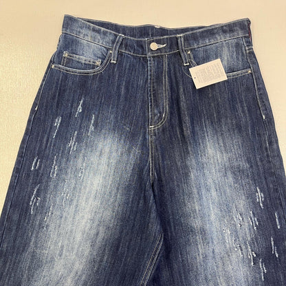 【中古】 BELVET:slub distressed baggy denim デニムパンツ インディゴ サイズ：L【加古川店】