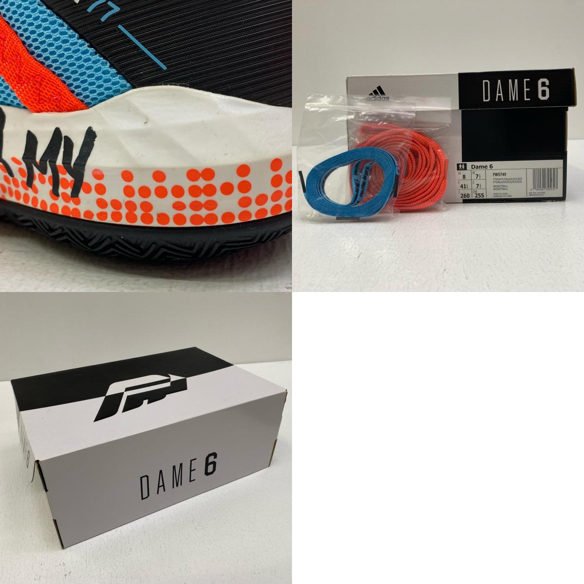 【中古】adidas | アディダス Pusha T × adidas Dame 6 スニーカー FW5749 マルチカラー 26cm【加古川店】