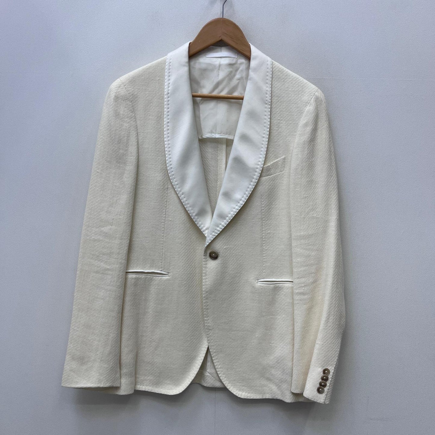 【中古】TAGLIATORE | タリアトーレ linen tailored jacket テーラードジャケット k-l18a-34ueg122 x1356 ホワイト サイズ：48【加古川店】