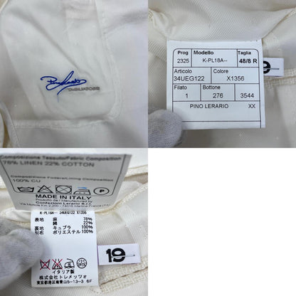 【中古】TAGLIATORE | タリアトーレ linen tailored jacket テーラードジャケット k-l18a-34ueg122 x1356 ホワイト サイズ：48【加古川店】
