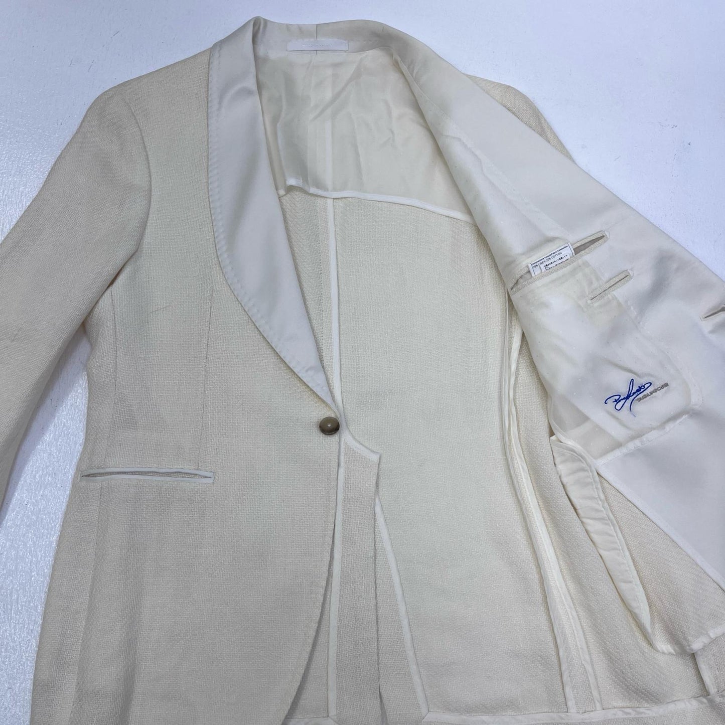 【中古】TAGLIATORE | タリアトーレ linen tailored jacket テーラードジャケット k-l18a-34ueg122 x1356 ホワイト サイズ：48【加古川店】