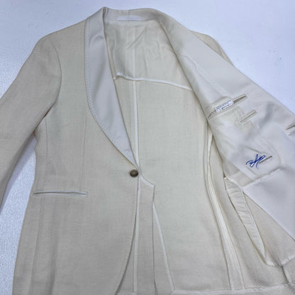 【中古】TAGLIATORE | タリアトーレ linen tailored jacket テーラードジャケット k-l18a-34ueg122 x1356 ホワイト サイズ：48【加古川店】