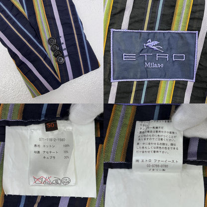 【中古】ETRO | エトロ cotton stripe tailored jacket テーラードジャケット 071-11812-1580 サイズ：50【加古川店】