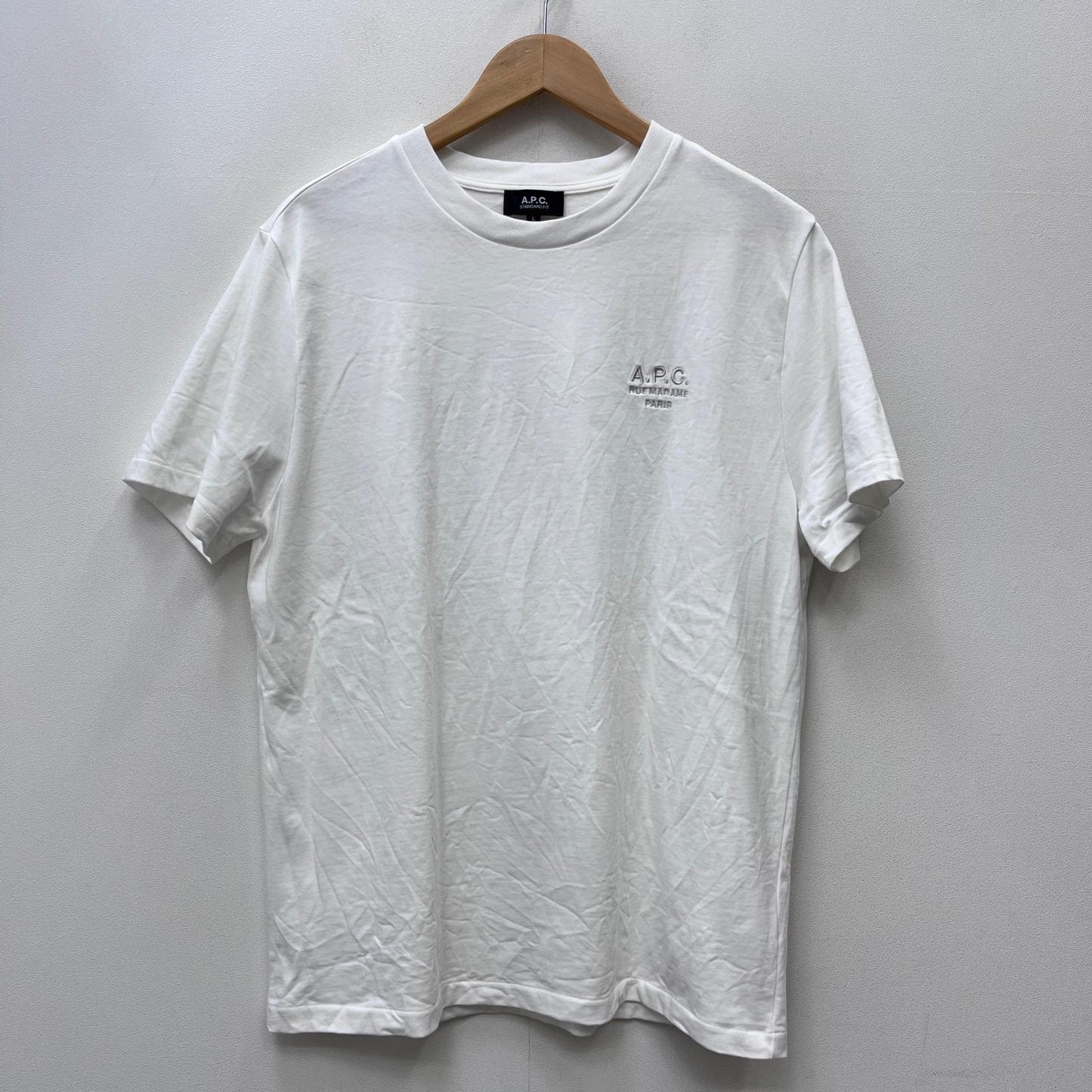 【中古】A.P.C | アーペーセー RUE MADAME TEE 半袖Ｔシャツ 25082-1-97891 ホワイト サイズ：L【加古川店】