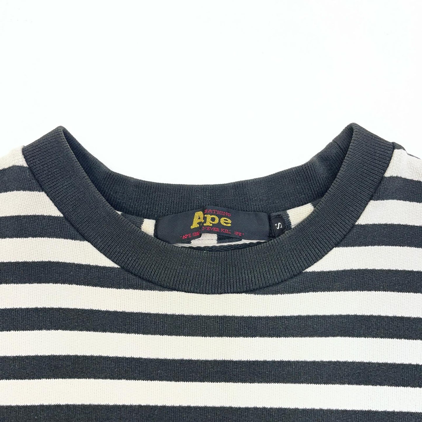 【中古】A BATHING APE | アベイシングエイプ BORDER L/S T 長袖Ｔシャツ ホワイト サイズ：S【加古川店】