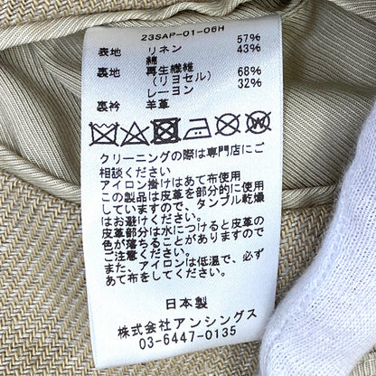 【中古】A.PRESSE | アプレッセ Linen Half Coat その他アウター 23SAP-01-06H ベージュ サイズ：3【加古川店】