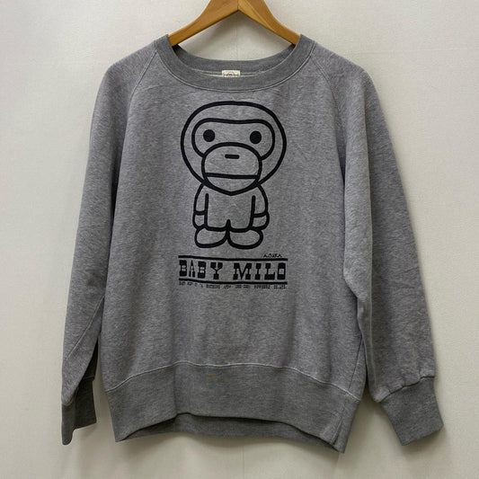 【中古】A BATHING APE | アベイシングエイプ baby milo crewneck sweatshirt スウェット グレー サイズ：L【加古川店】
