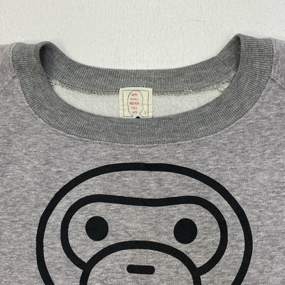 【中古】A BATHING APE | アベイシングエイプ baby milo crewneck sweatshirt スウェット グレー サイズ：L【加古川店】