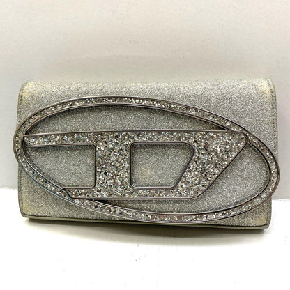 【中古】DIESEL | ディーゼル 1DR WALLET STRAP ショルダーバッグ X09809 P0787 シルバー【加古川店】