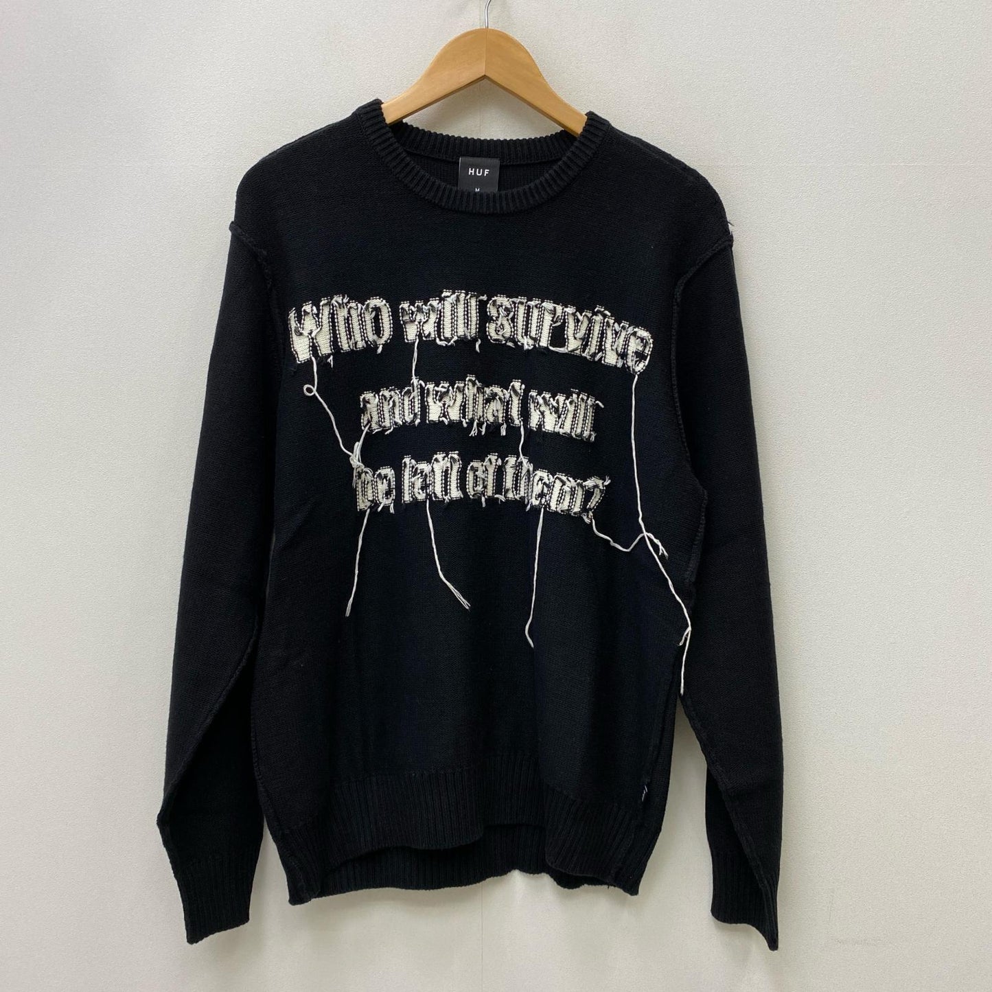 【中古】HUF | ハフ Survive Cable Knit Sweater ニット ブラック サイズ：M【加古川店】