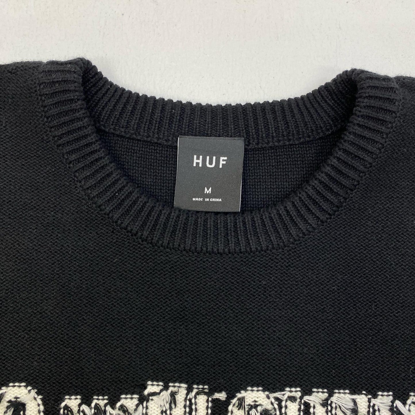 【中古】HUF | ハフ Survive Cable Knit Sweater ニット ブラック サイズ：M【加古川店】