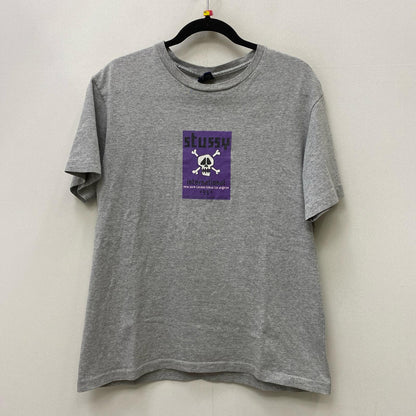 【中古】STUSSY | ステューシー SKULL INTERNATIONAL T USA製 半袖Ｔシャツ グレー サイズ：M【加古川店】