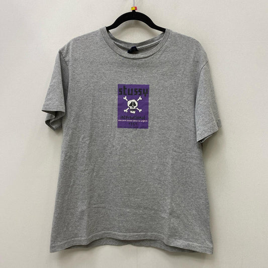 【中古】STUSSY | ステューシー SKULL INTERNATIONAL T USA製 半袖Ｔシャツ グレー サイズ：M【加古川店】