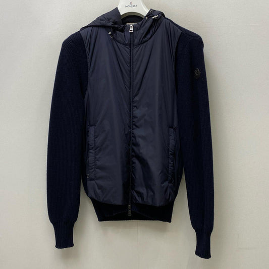【中古】MONCLER | モンクレール MAGLIONE TRICOT CARDIGAN ダウンジャケット C20919409700 ネイビー サイズ：S【加古川店】