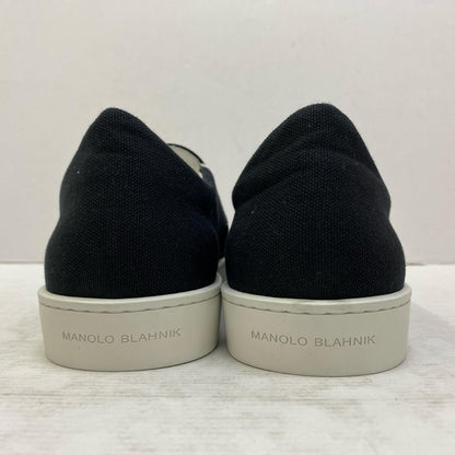 【中古】MANOLO BLAHNIK | マノロブラニク NADORES スリッポン ブラック 25cm【加古川店】