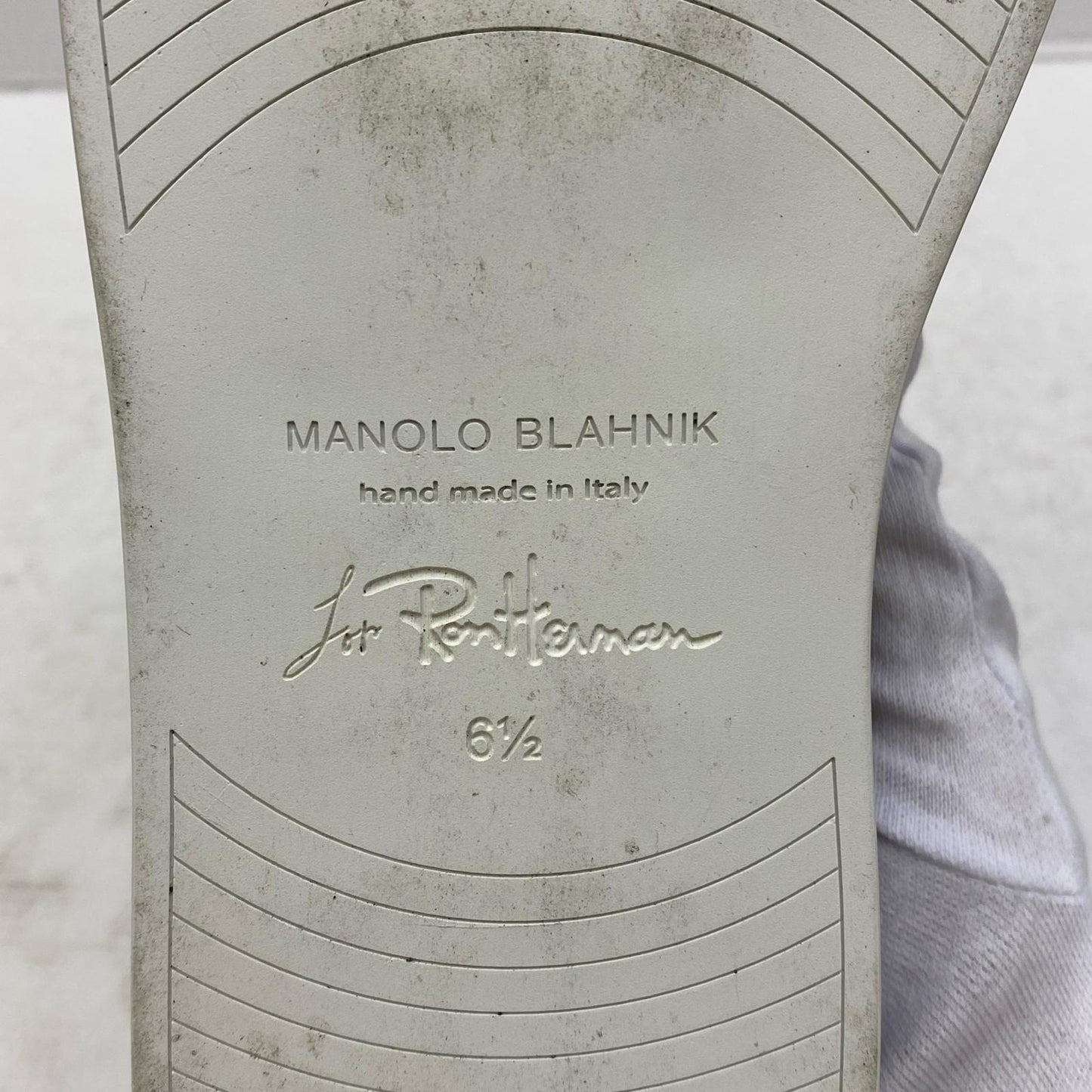 【中古】MANOLO BLAHNIK | マノロブラニク NADORES スリッポン ブラック 25cm【加古川店】