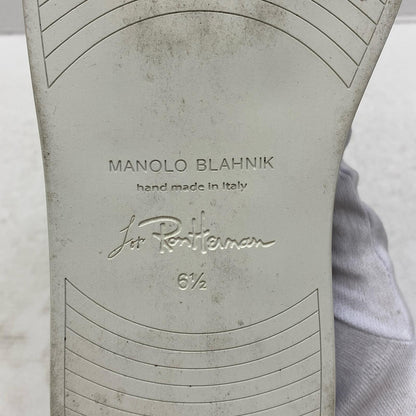 【中古】MANOLO BLAHNIK | マノロブラニク NADORES スリッポン ブラック 25cm【加古川店】