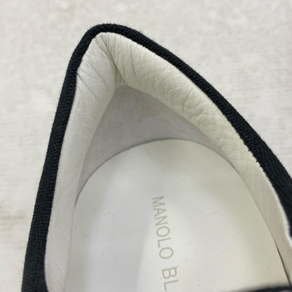 【中古】MANOLO BLAHNIK | マノロブラニク NADORES スリッポン ブラック 25cm【加古川店】