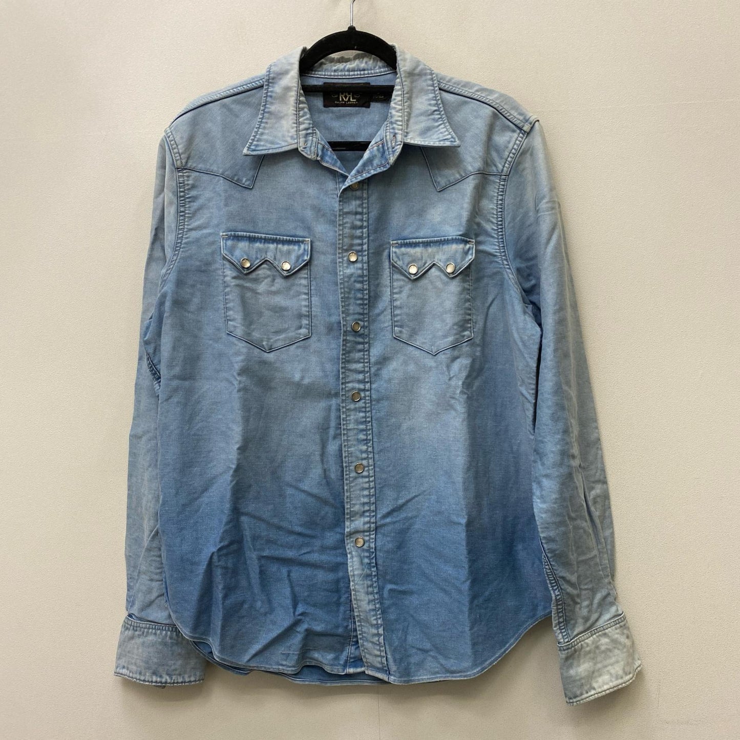 【中古】RRL(RALPH LAUREN) | ダブルアールエルラルフローレン ウエスタンデニムシャツ　ソートゥース/コンチョボタン 長袖シャツ ライトブルー サイズ：M【加古川店】