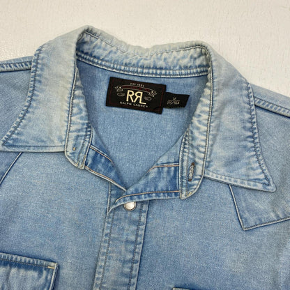 【中古】RRL(RALPH LAUREN) | ダブルアールエルラルフローレン ウエスタンデニムシャツ　ソートゥース/コンチョボタン 長袖シャツ ライトブルー サイズ：M【加古川店】