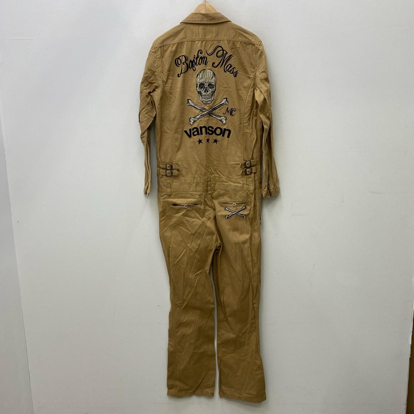 【中古】VANSON | バンソン SKULL ツナギ ベージュ サイズ：L【加古川店】