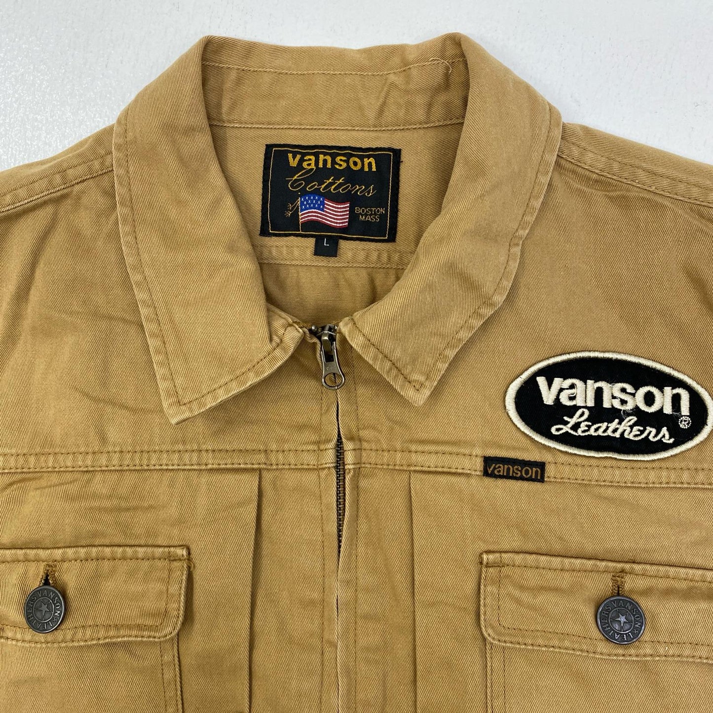 【中古】VANSON | バンソン SKULL ツナギ ベージュ サイズ：L【加古川店】