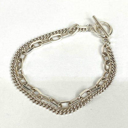 【中古】YArKA | ヤーカ thick flat & oval chain bracelet ブレスレット シルバー【加古川店】