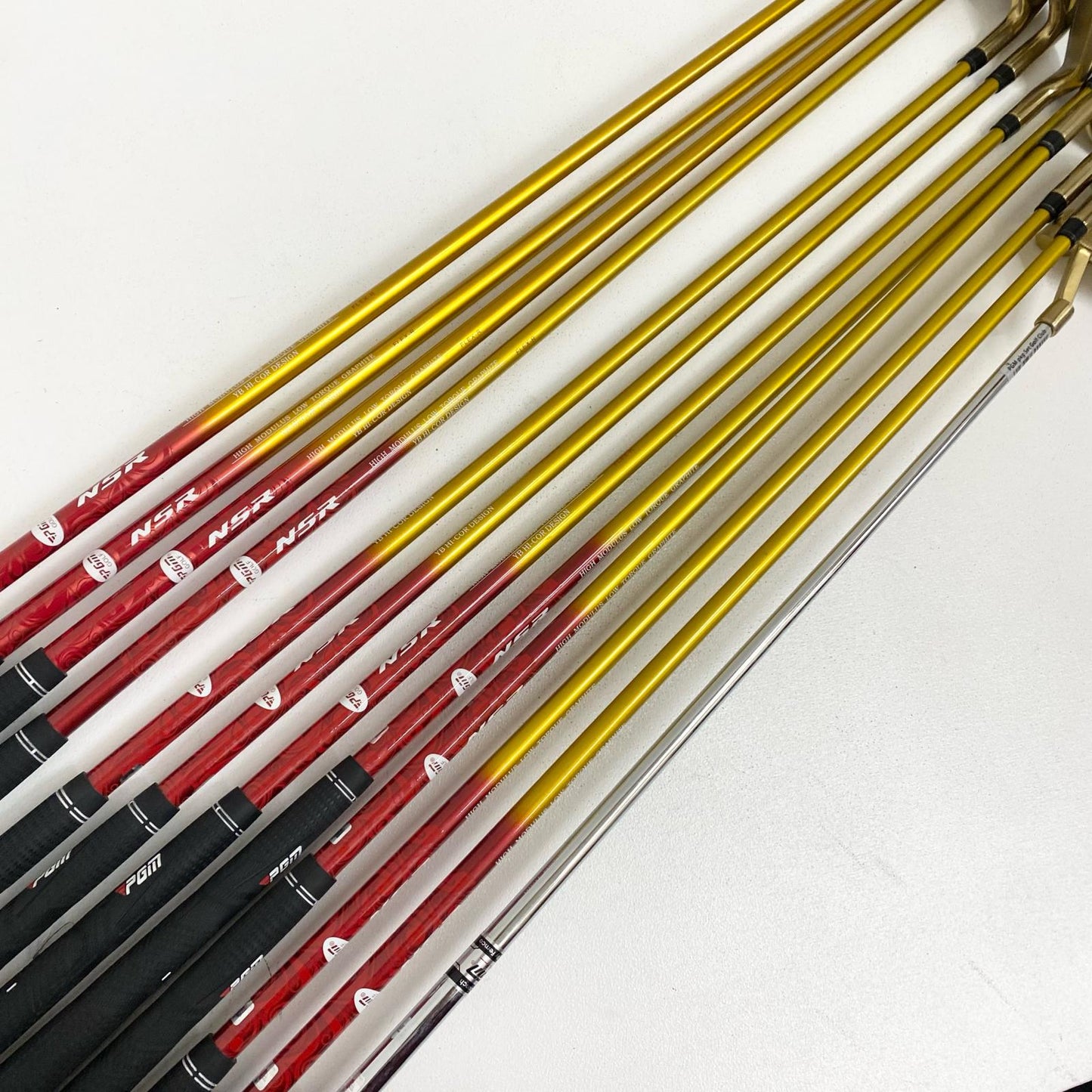 【中古】【ゴルフ用品】 PGM | ピージーエム キャディバッグ＋NSR クラブ12本セット 1W.3W.5W.4U.5~9.P.S.Pt　NSR YB HI-COR フレックスR ヘッドカバー付属【加古川店】