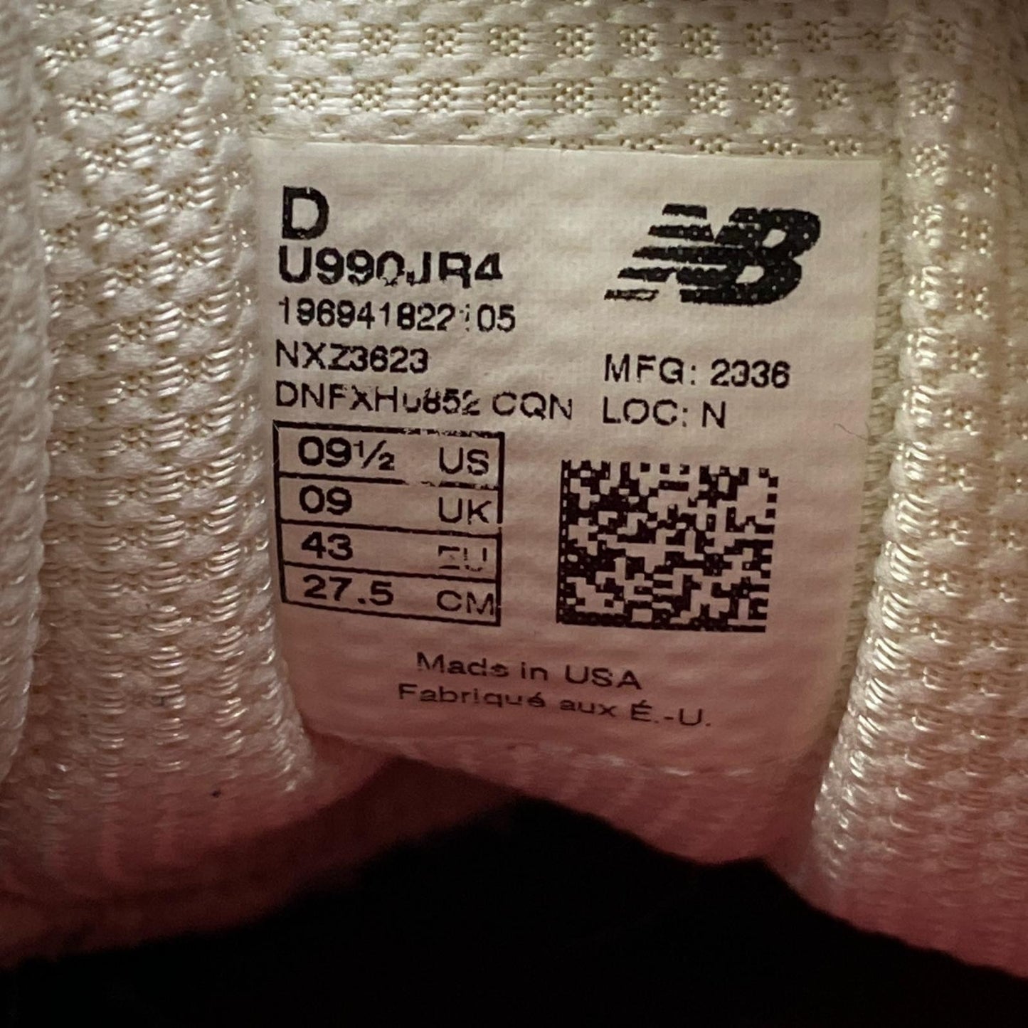 【中古】NEW BALANCE | ニューバランス × Joe Freshgoods 990V4 'Intro' スニーカー U990JR2 アイボリー 27.5cm【加古川店】