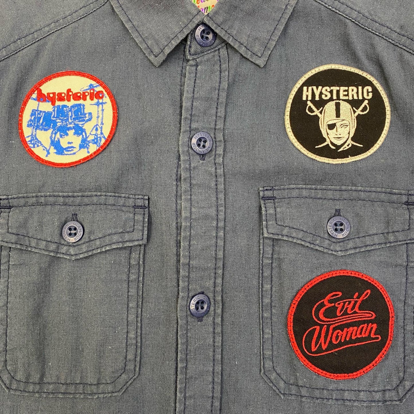 【中古】HYSTERIC GLAMOUR | ヒステリックグラマー L's 長袖シャツ 01182AH03 ネイビー サイズ：S【加古川店】