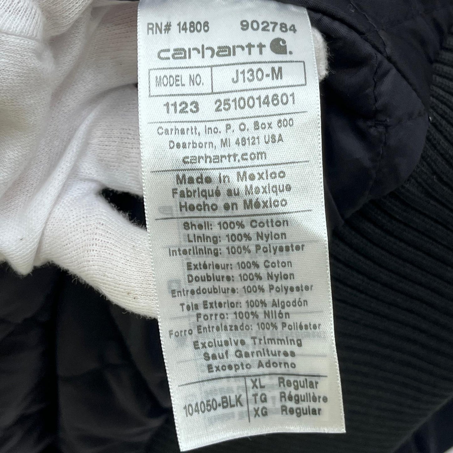 【中古】Carhartt | カーハート WASHED DUCK INSULATED ACTIVE JACKET ブルゾン 104050-BLK ブラック サイズ：XL【加古川店】