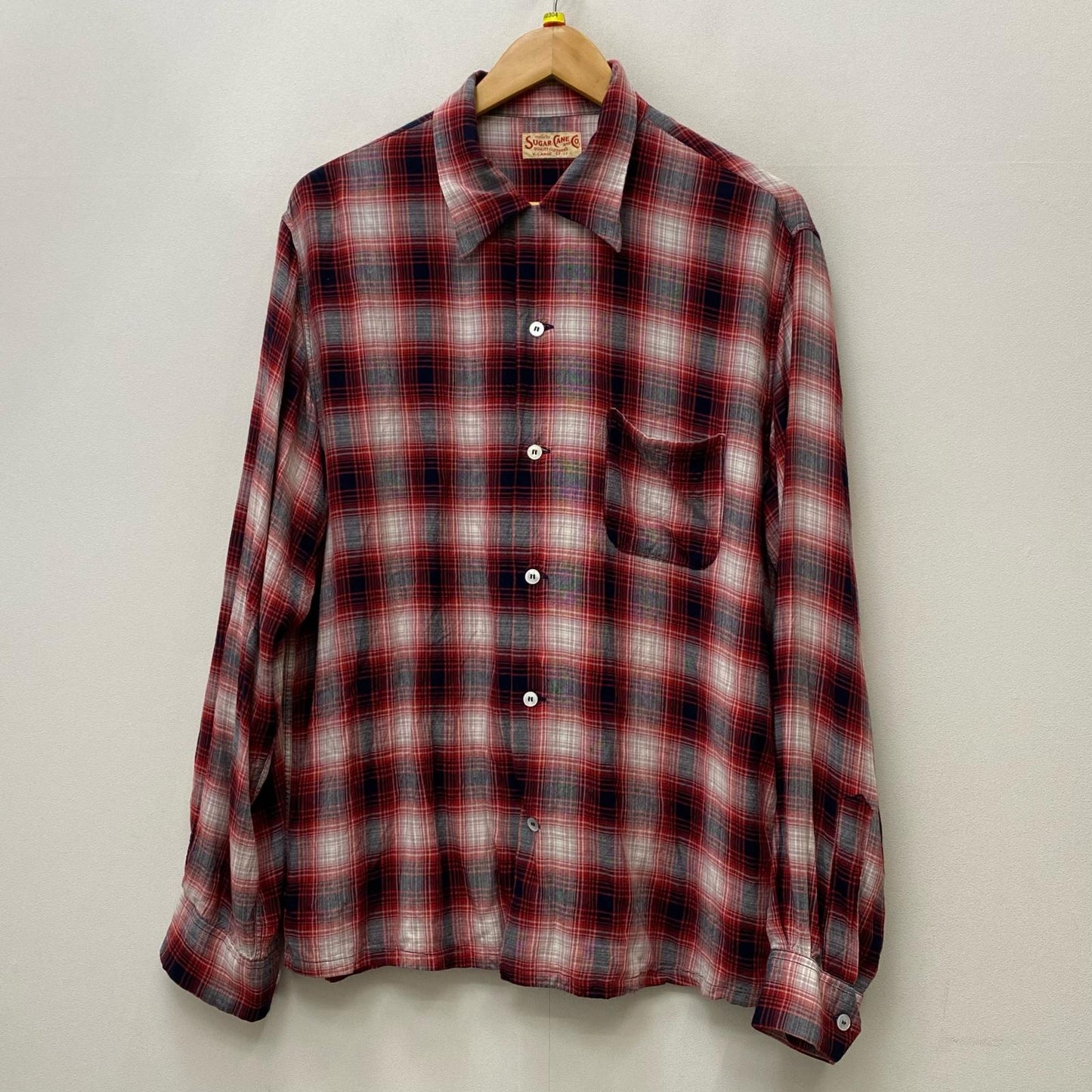【中古】SUGAR CANE | シュガーケーン RAYON OMBRE CHECK OPEN SHIRT 長袖シャツ sc29263 サイズ：XL【加古川店】