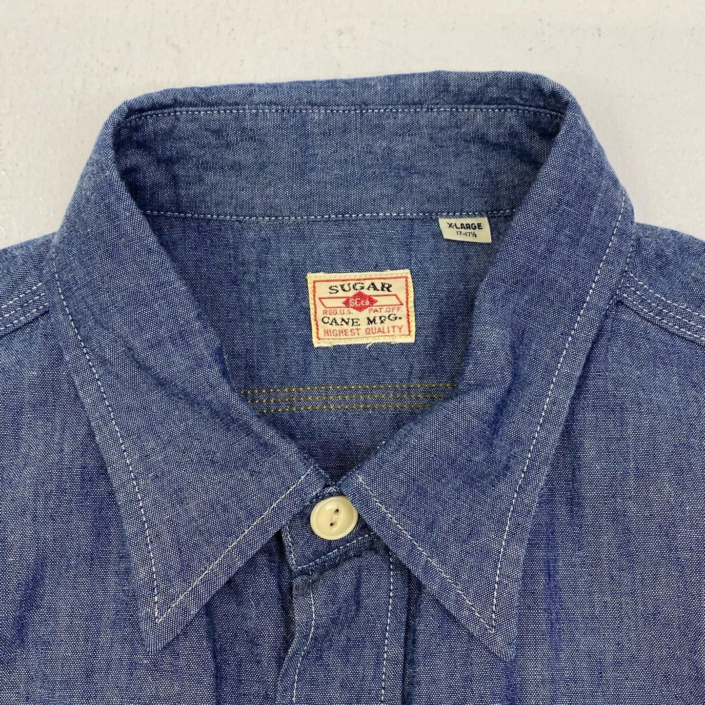【中古】SUGAR CANE | シュガーケーン BLUE CHAMBRAY WORK SHIRT 長袖シャツ sc27850 インディゴ サイズ：XL【加古川店】
