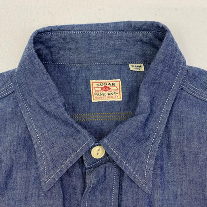 【中古】SUGAR CANE | シュガーケーン BLUE CHAMBRAY WORK SHIRT 長袖シャツ sc27850 インディゴ サイズ：XL【加古川店】