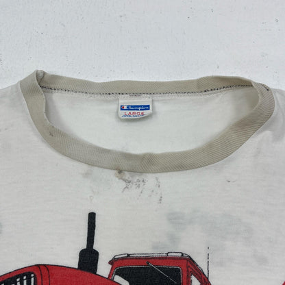 【中古】Champion | チャンピオン allis-chalmers:listen to our horses poar 半袖Ｔシャツ ホワイト サイズ：L【加古川店】