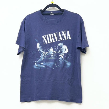 【中古】 nirvana:kurt cobain from the muddy banks 半袖Ｔシャツ ダークネイビー サイズ：M【加古川店】