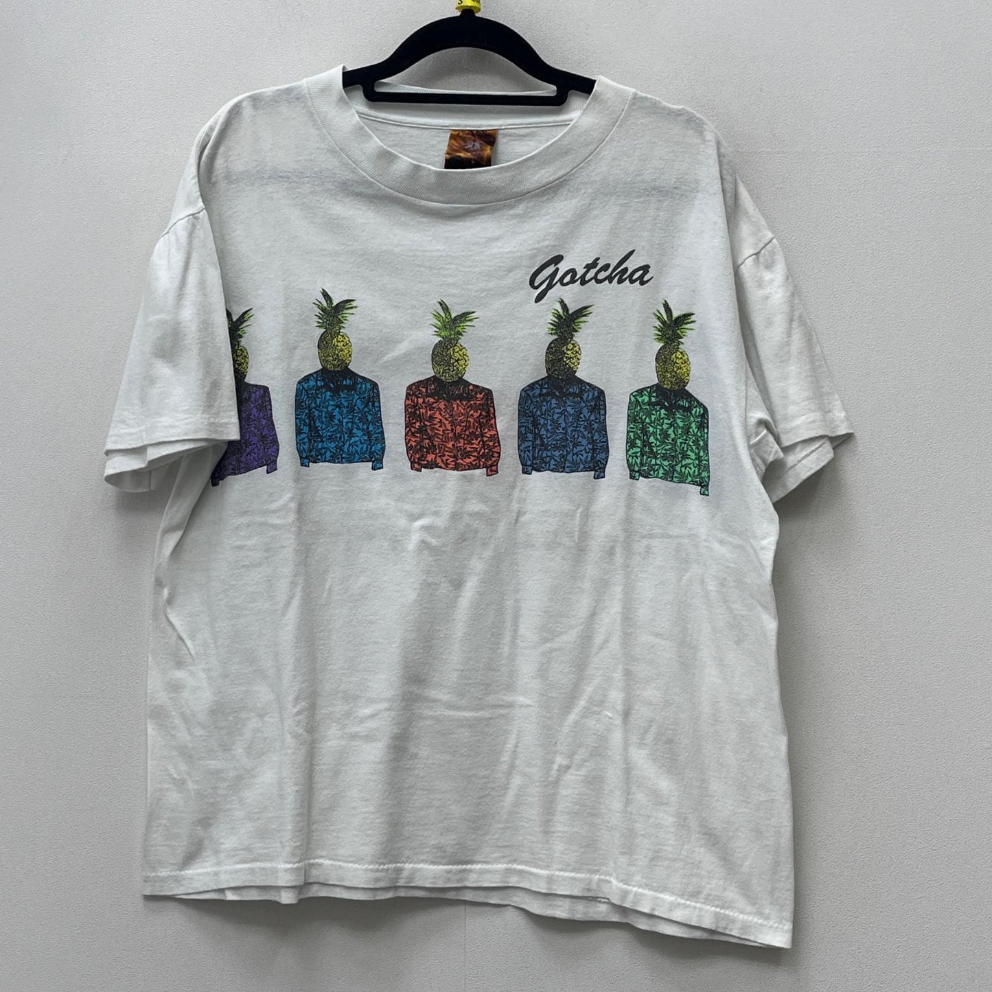 【中古】VINTAGE衣料 | ヴィンテージイリョウ gotcha:no brains no headache 半袖Ｔシャツ ホワイト サイズ：L【加古川店】