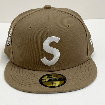supreme シュプリーム S LOGO・NEW ERA メッシュキャップ ベージュ 22SS